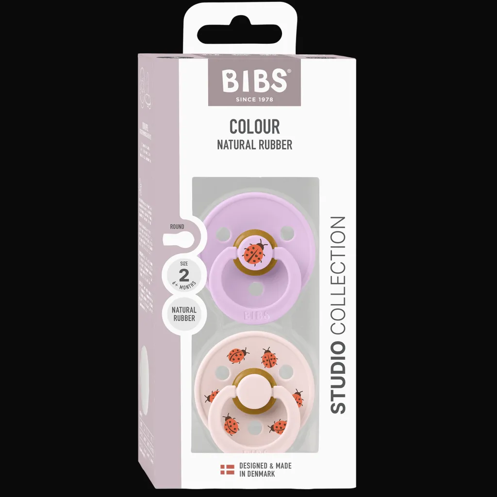 Studio Colour Ladybug 2-pack Runda Latexnappar Violet Sky Mix>BIBS Best