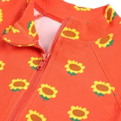 Sunflower All Over Simma Onesie Red>Bobo Choses Hot
