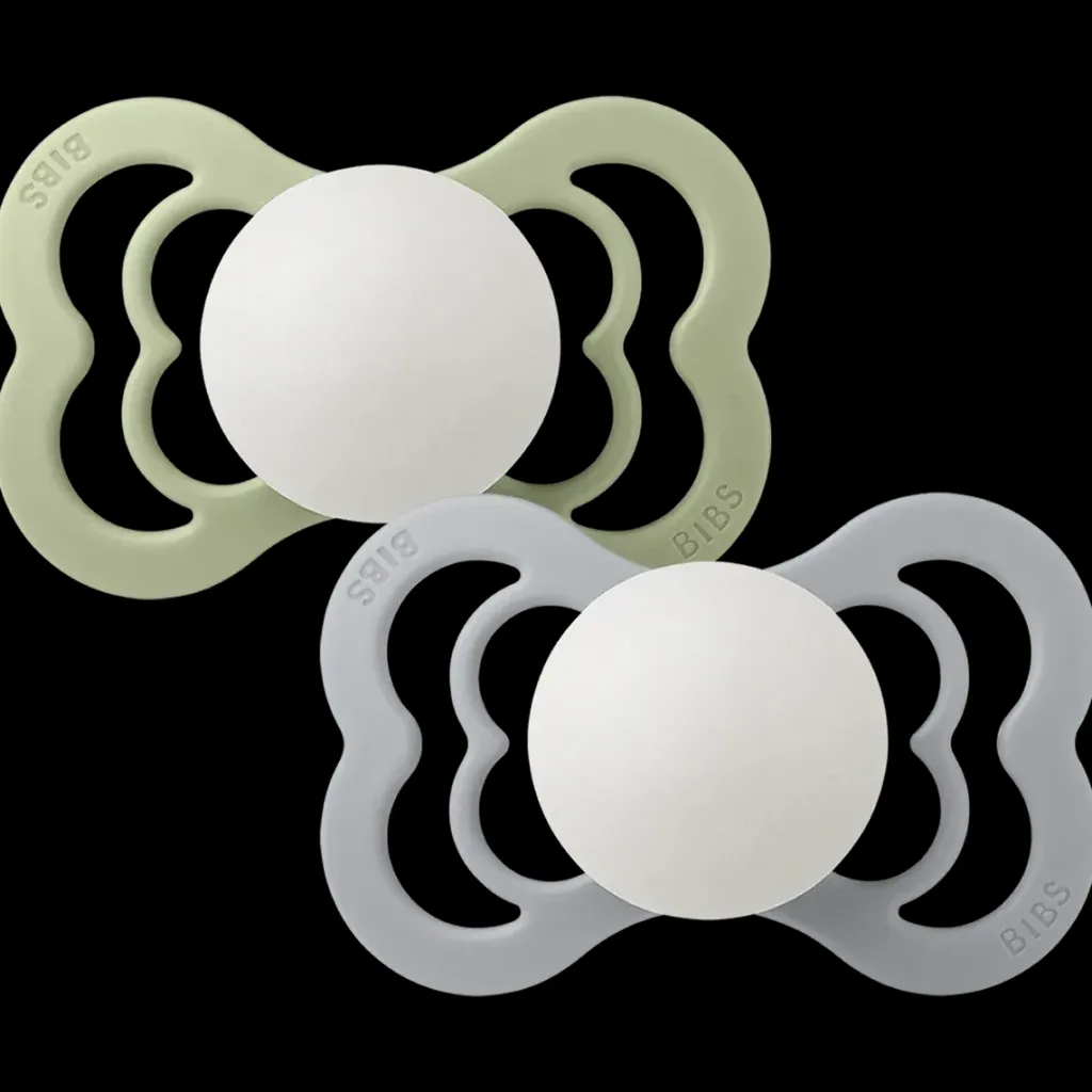 Supreme Glow 2-pack Symmetriska Silikonnappar Sage Cloud>BIBS Online