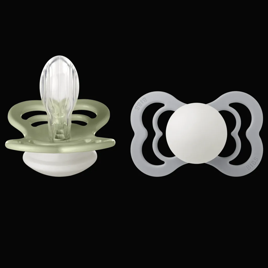 Supreme Glow 2-pack Symmetriska Silikonnappar Sage Cloud>BIBS Online
