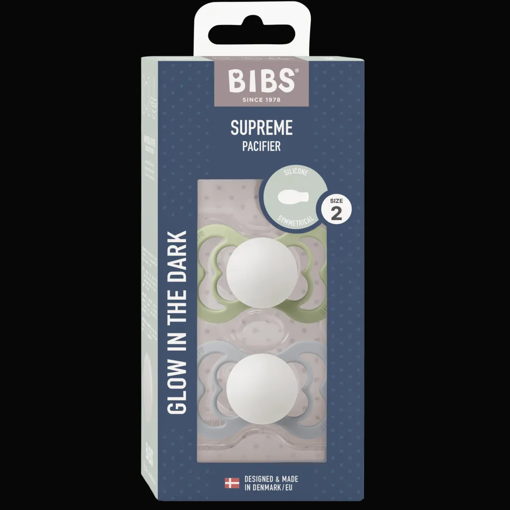 Supreme Glow 2-pack Symmetriska Silikonnappar Sage Cloud>BIBS Online