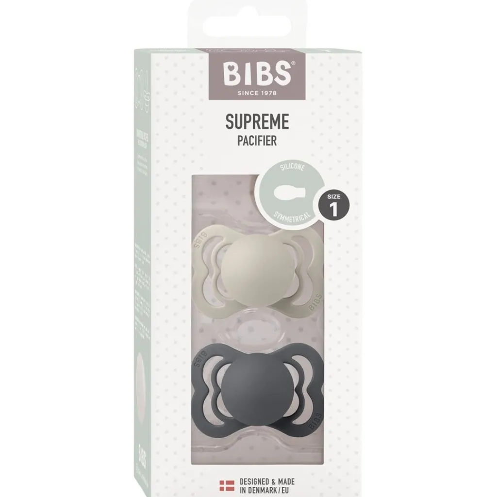 Supreme 2-pack Symmetriska Silikonnappar Sand Iron>BIBS Clearance