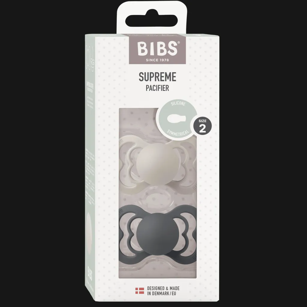 Supreme 2-pack Symmetriska Silikonnappar Sand Iron>BIBS Clearance