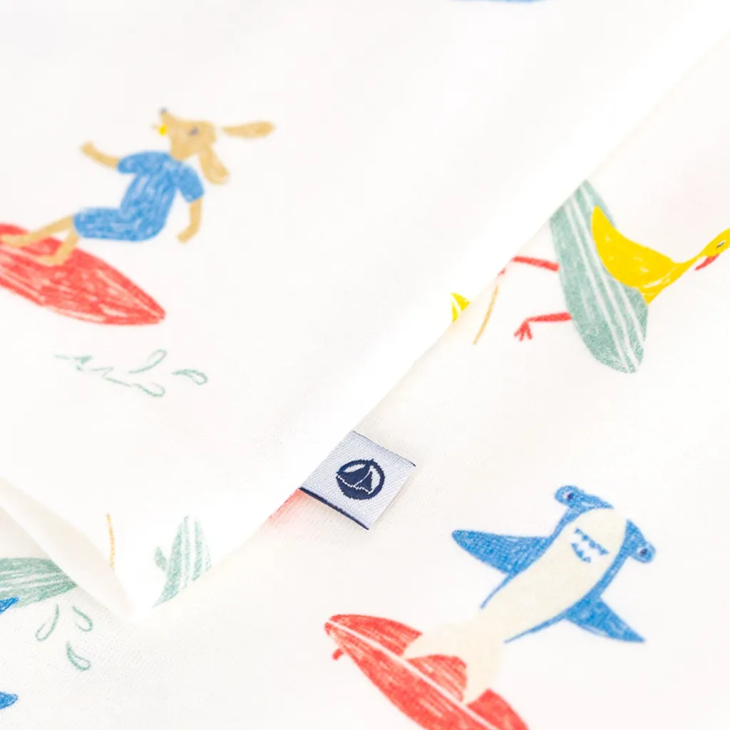 Surfer Pyjamas I Bomull Marshmallow Multicolor>Petit Bateau New