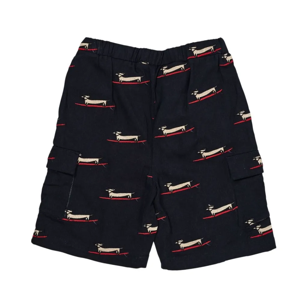 Surfing Dog Twill Shorts Navy>Copenhagen Colors New