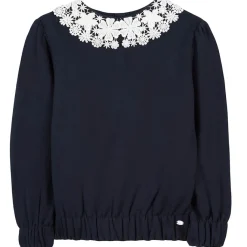 Sweatshirt med Blomkrage Navy>Tartine et Chocolat Outlet
