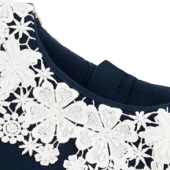 Sweatshirt med Blomkrage Navy><noscript><img width=
