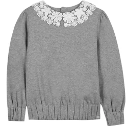 Sweatshirt med blomkrage Heather Grey>Tartine et Chocolat Best