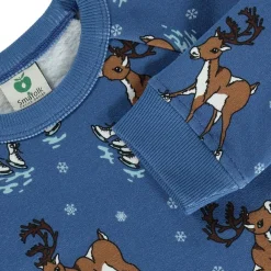 Sweatshirt with reindeer Federal Blue Federal Reindeer Sweatshirt i Federal Blue>Småfolk Sale