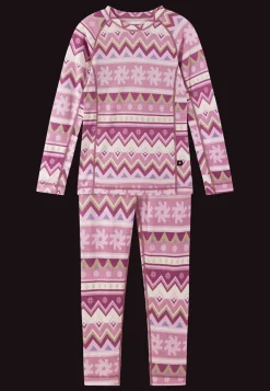 Taitoa Underställsset I Ull Grey Pink>Reima Hot