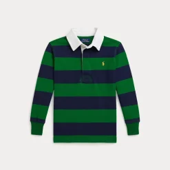 The Iconic Rugbytröja Athletic Green Refined Navy>Ralph Lauren Clearance