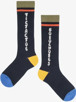 Tic Tac Toe Extra Långa Strumpor Midnight Blue>Bobo Choses Online