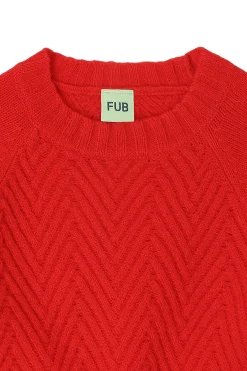 Tröja I Lammull Signal Red>FUB Sale