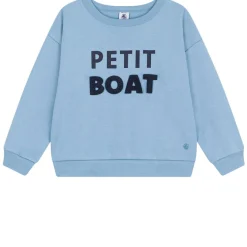 Tröja Med Tryck Blå>Petit Bateau Clearance