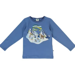 T-shirt i Federal Blue med vinterlandskapsdesign><noscript><img width=