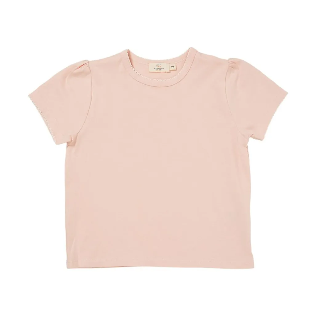 T-shirt Med Rufsiga Ärmar Dusty Rose>Copenhagen Colors Discount
