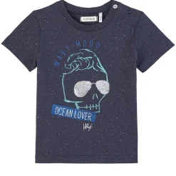 T-shirt Med Tryck Mörkblå>IKKS Hot