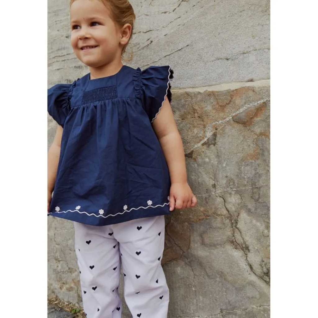 Twill Heart Byxor Lavender med Navy Hearts>Copenhagen Colors Hot