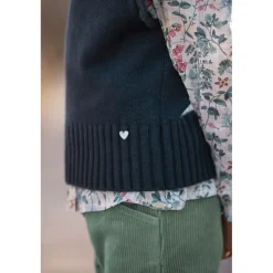 Ull Kashmir Stickad Tröja Marin><noscript><img width=