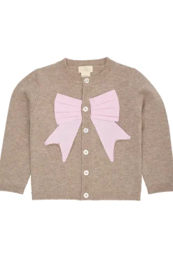 Ull Poplin Bow Cashmere Cardigan Sand Lavender>Copenhagen Colors Outlet