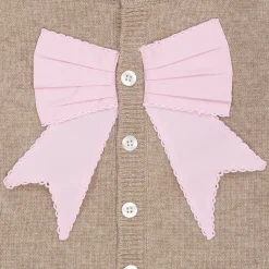 Ull Poplin Bow Cashmere Cardigan Sand Lavender><noscript><img width=