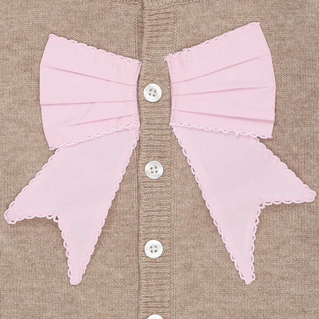 Ull Poplin Bow Cashmere Cardigan Sand Lavender>Copenhagen Colors Outlet