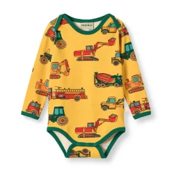 Ulm Långärmad Baby Body Med Fordon Gul Sunstruck>Småfolk