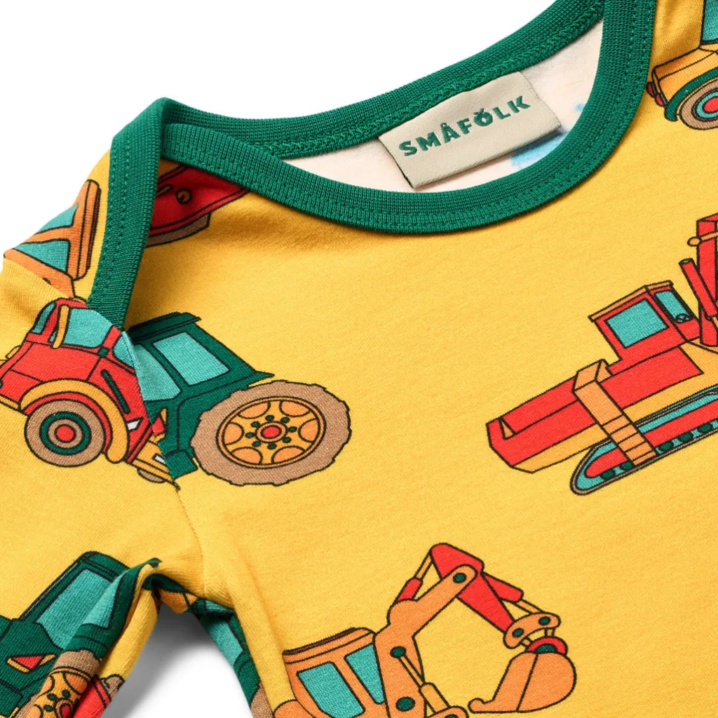 Ulm Långärmad Baby Body Med Fordon Gul Sunstruck>Småfolk
