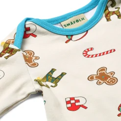 Ulm Långärmad Babydräkt Med Juldekorationer Vit Vanilla>Småfolk Outlet