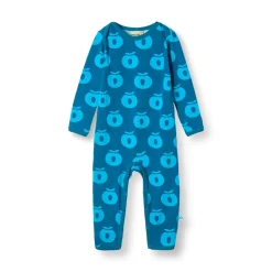 Ulm Långärmad Babydräkt Med Äpplen Blå Vivid Blue>Småfolk