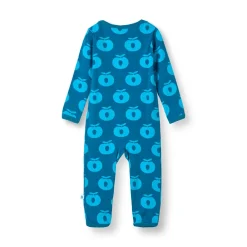 Ulm Långärmad Babydräkt Med Äpplen Blå Vivid Blue>Småfolk