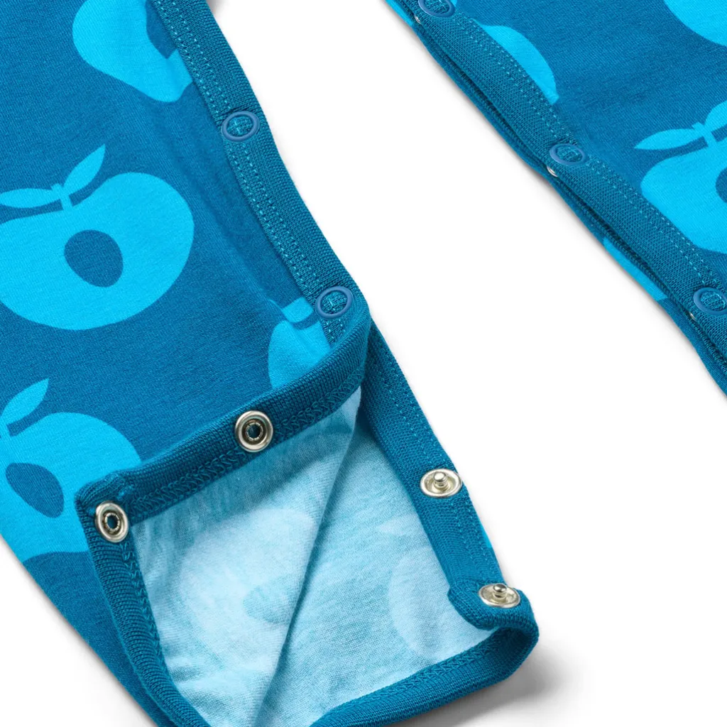 Ulm Långärmad Babydräkt Med Äpplen Blå Vivid Blue>Småfolk