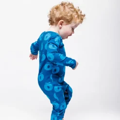 Ulm Långärmad Babydräkt Med Äpplen Blå Vivid Blue><noscript><img width=
