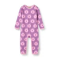 Ulm Långärmad Babydräkt Med Äpplen Lila Purple Iris>Småfolk