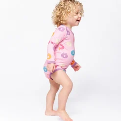 Ulm Long-Sleeved Baby Body with Apples Pink lilac>Småfolk Clearance