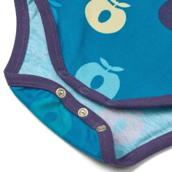 Ulm Long-Sleeved Baby Body with Apples Solid blue>Småfolk Discount