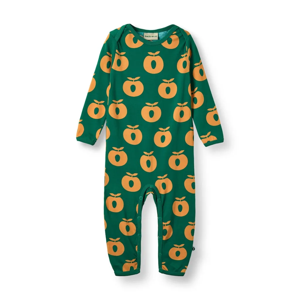 Ulm Long-Sleeved Baby Suit with Apples Cedar tree>Småfolk Clearance