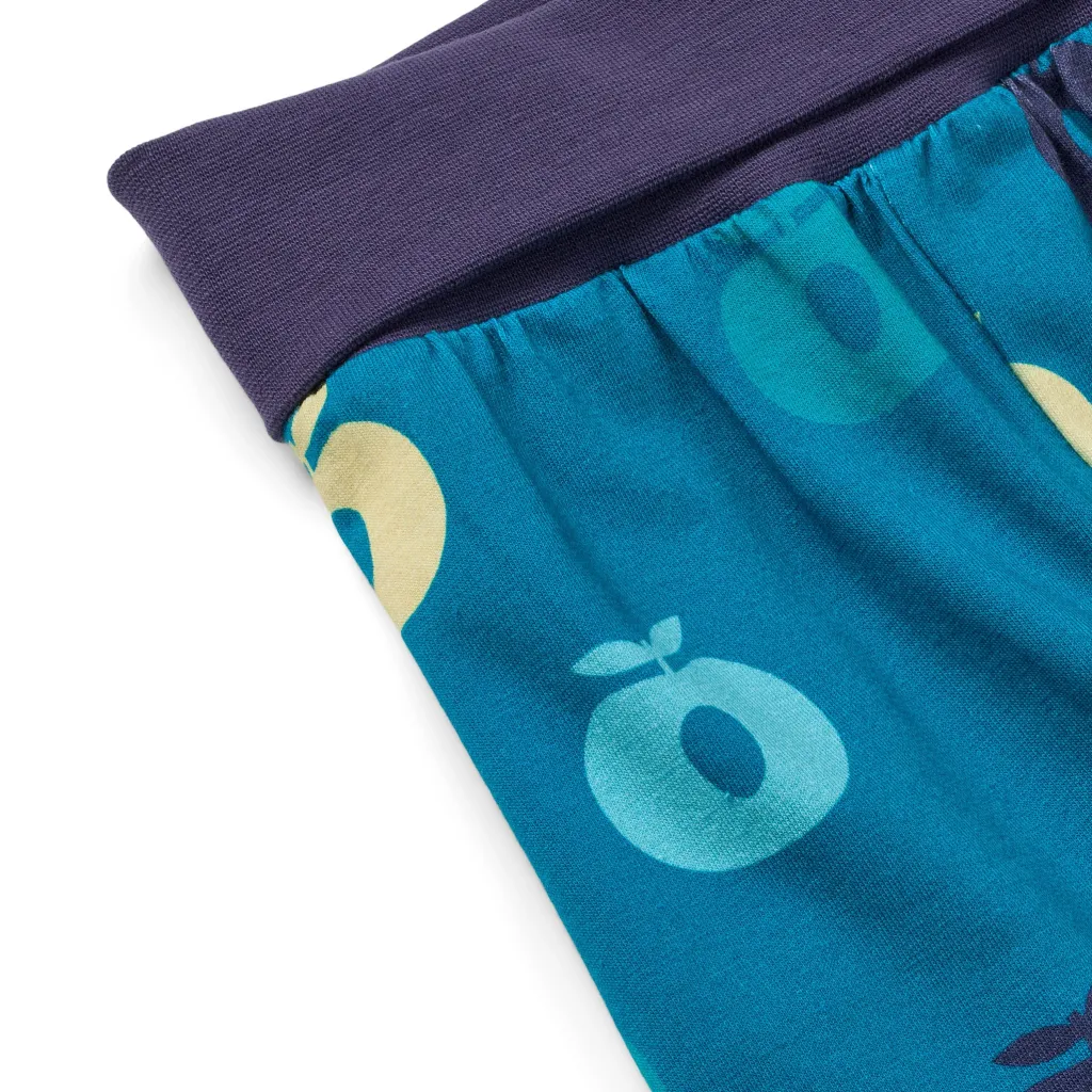 Ulm Pants For Baby with Apples Solid blue>Småfolk Clearance