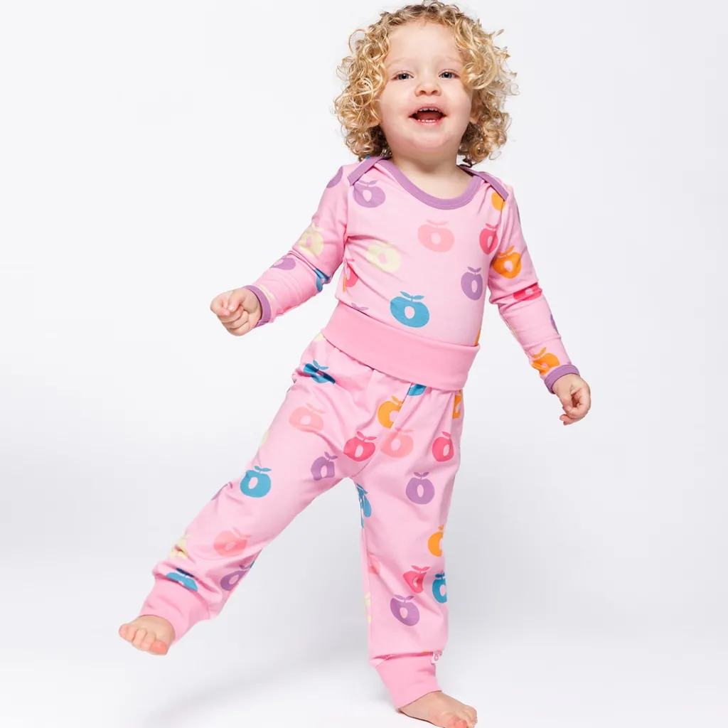 Ulm Pants For Baby with Apples Pink lilac>Småfolk Hot
