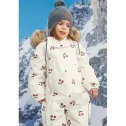 Val D'Isere Mönstrad Vinteroverall Med Körsbär Gräddvit><noscript><img width=