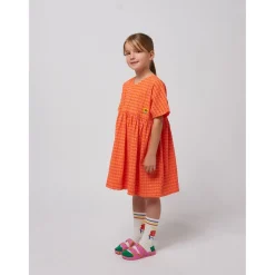 Vichy Vävd Klänning Fuchsia>Bobo Choses Sale