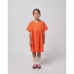 Vichy Vävd Klänning Fuchsia><noscript><img width=