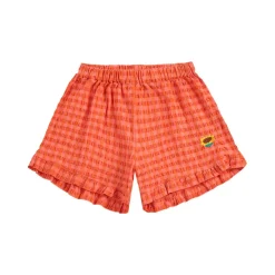 Vichy Vävda Shorts Med Rufs Fuchsia>Bobo Choses Hot