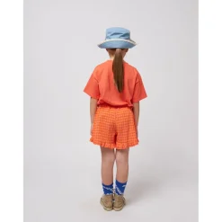Vichy Vävda Shorts Med Rufs Fuchsia>Bobo Choses Hot