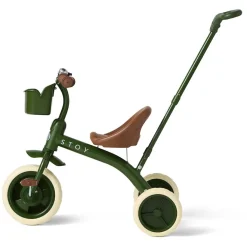 Vintage Trehjuling Med Föräldrahandtag Army Green>Stoy Online