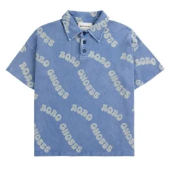 Wavy All Over Pikétröja, Våfflad Blue>Bobo Choses Best