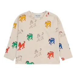 Wonder Horse Mönstrad Långärmad Baby T-shirt Naturvit>Bobo Choses New