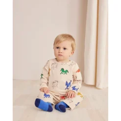 Wonder Horse Mönstrad Långärmad Baby T-shirt Naturvit><noscript><img width=