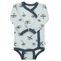 Wool Baby Body Med Sidostängning Light Blue>Joha
