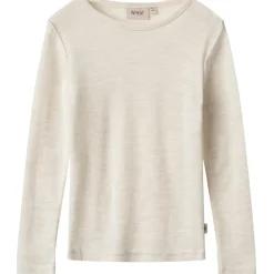 Wool T-Shirt L/S Alfie-1141 eggshell melange>Wheat Clearance